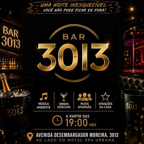 Banner publicitário do 3013 Bar Pub, empresa anunciante na página de acompanhantes de luxo em Fortaleza do Coelhinhas do Brasil.